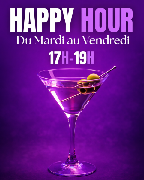 Happy Hour à Colomiers du Mardi au Vendredi de 17H à 19H.