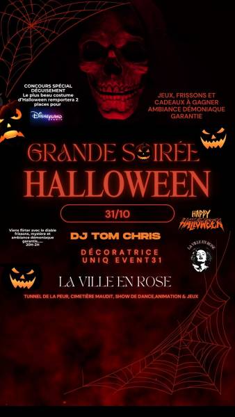 Soirée Halloween vendredi 31 octobre 2025 – “La Ville en Rose s’assombrit...