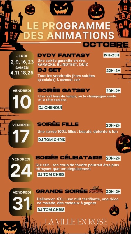 soirées festives et animations du mois d'Octobre à Toulouse